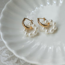 画像をギャラリービューアに読み込む, パールサークル シルバーピアス Silver925
