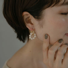 画像をギャラリービューアに読み込む, パールサークル シルバーピアス Silver925
