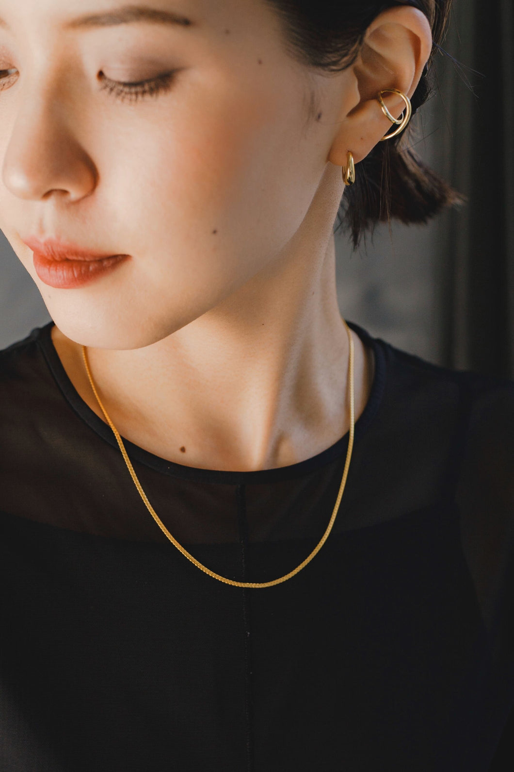 スリムフラットチェーン シルバーネックレス Silver925