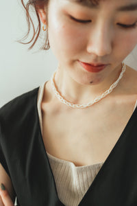 マットゴールドフープ シルバーピアス Silver925