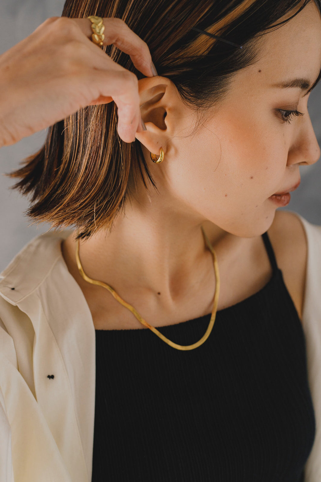 ドロップフープ シルバーピアス Silver925