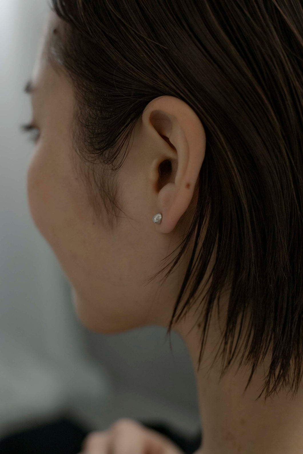 ミニマルストーン シルバーピアス Silver925