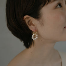 画像をギャラリービューアに読み込む, パールサークル シルバーピアス Silver925
