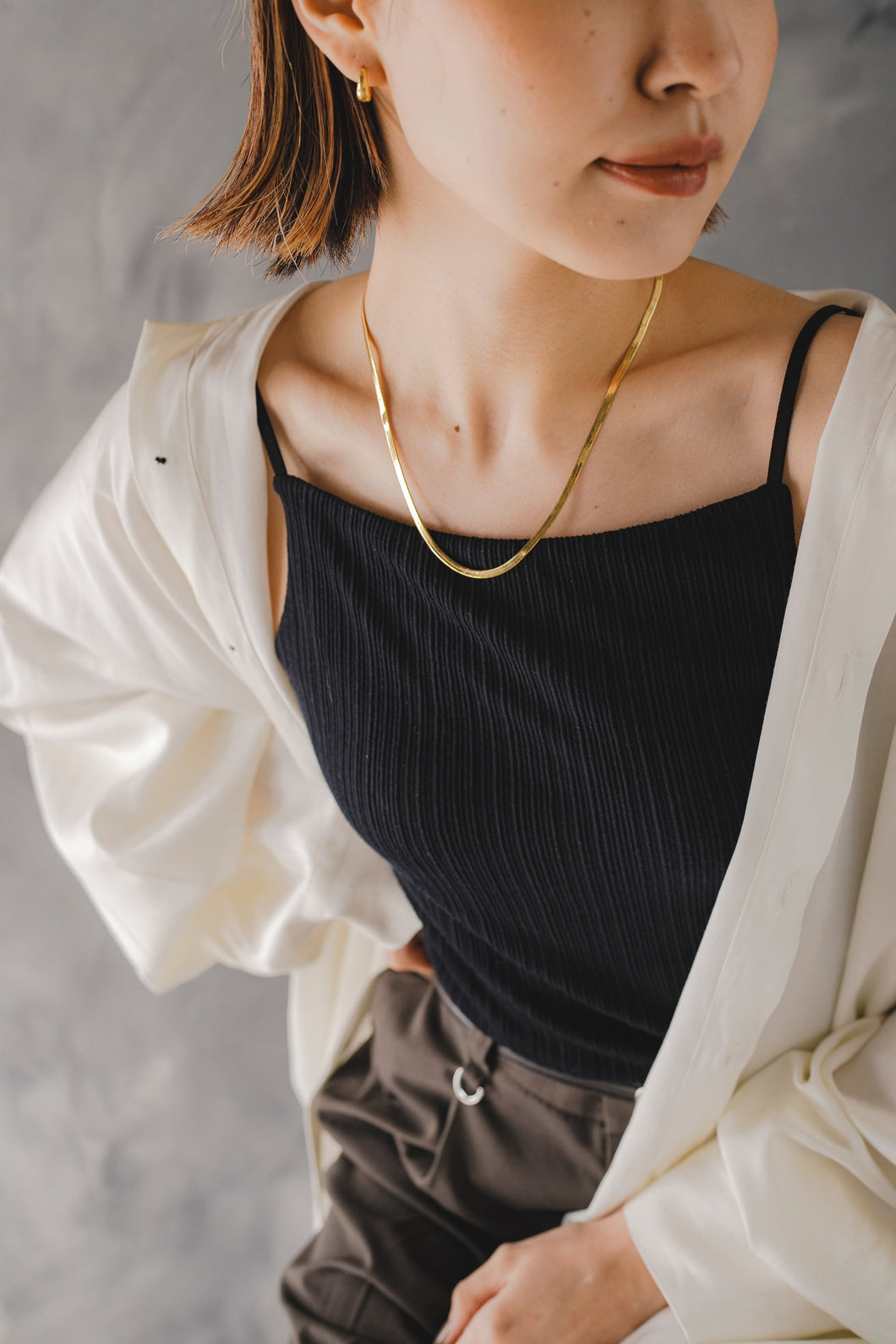 フラットスネークチェーン シルバーネックレス Silver925