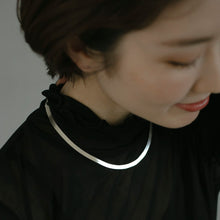 画像をギャラリービューアに読み込む, ワイドスネークチェーン シルバーチョーカー Silver925
