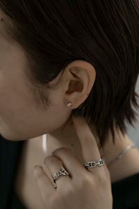 ミニマルストーン シルバーピアス Silver925