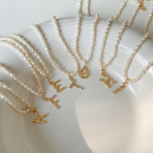 画像をギャラリービューアに読み込む, イニシャル淡水パール シルバーネックレス Silver925
