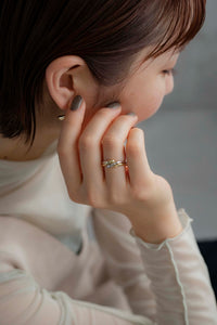 バイカラーウェーブ シルバーリングセット Silver925