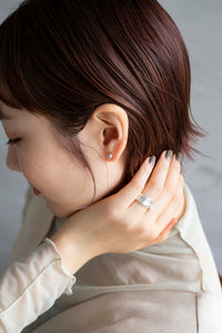 ミニマルストーン シルバーピアス Silver925