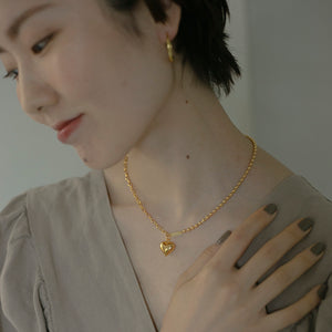 ハートプレートチェーン シルバーネックレス Silver925