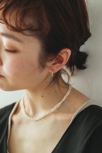 マットゴールドフープ シルバーピアス Silver925