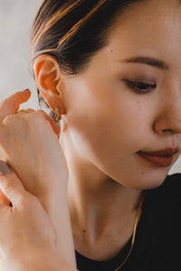 バイカラークロス シルバーピアス Silver925