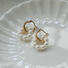 画像をギャラリービューアに読み込む, パールサークル シルバーピアス Silver925
