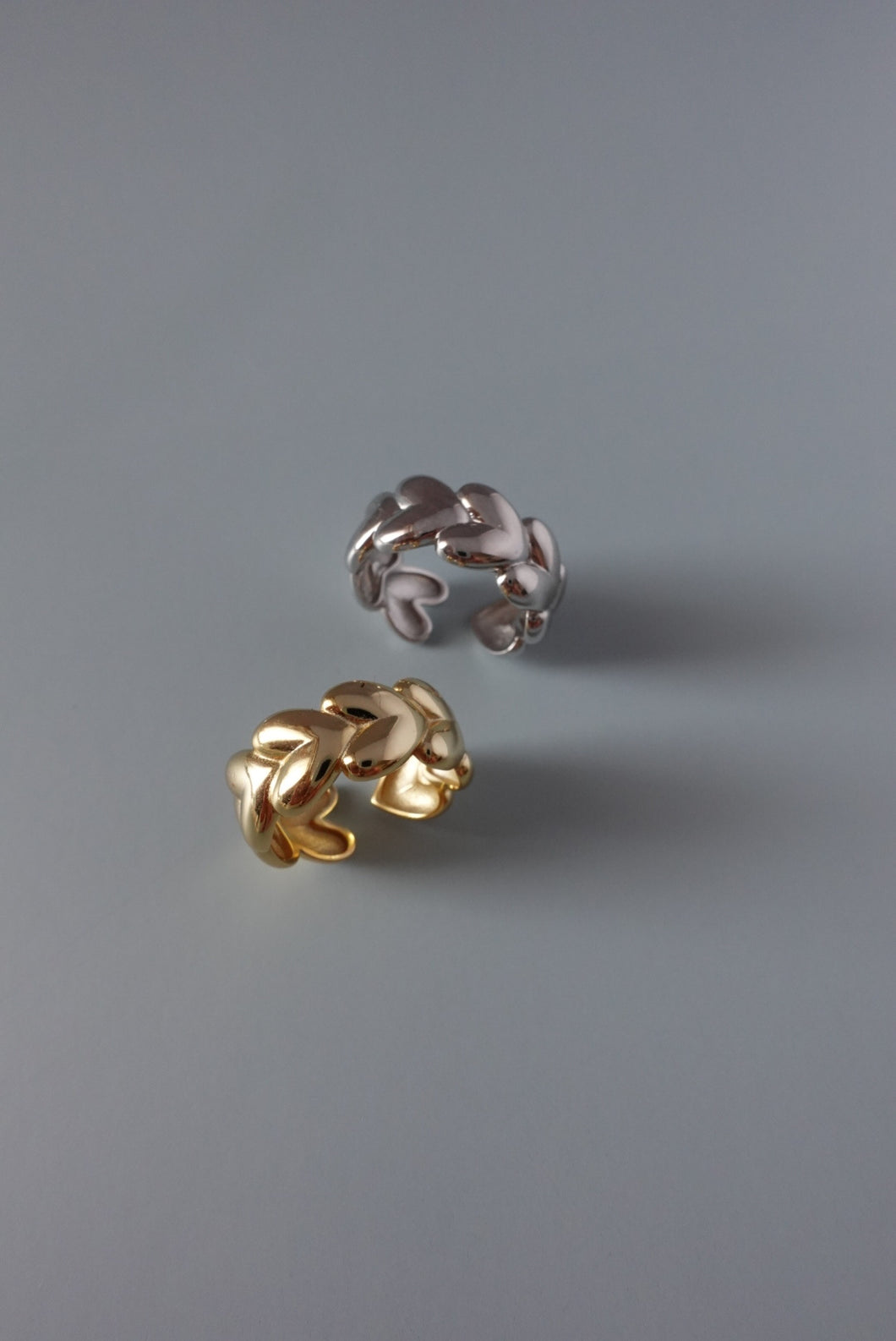 ボリュームハートライン シルバーリング  Silver925