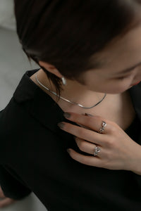 フラットスネークチェーン シルバーネックレス Silver925