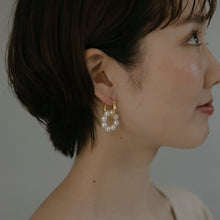 画像をギャラリービューアに読み込む, パールサークル シルバーピアス Silver925
