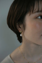 画像をギャラリービューアに読み込む, プレート淡水パール シルバーピアス Silver925
