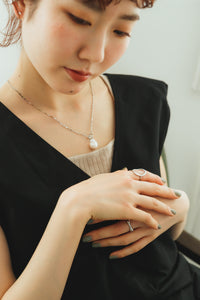 ボリューム淡水パール シルバーネックレス Silver925