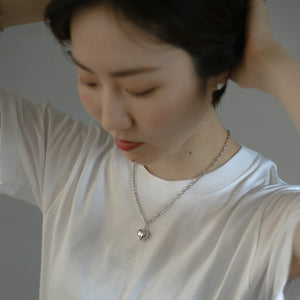 ハートプレートチェーン シルバーネックレス Silver925