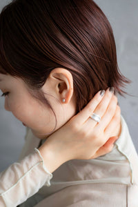 ミニマルストーン シルバーピアス Silver925