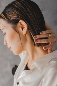 ドロップフープ シルバーピアス Silver925
