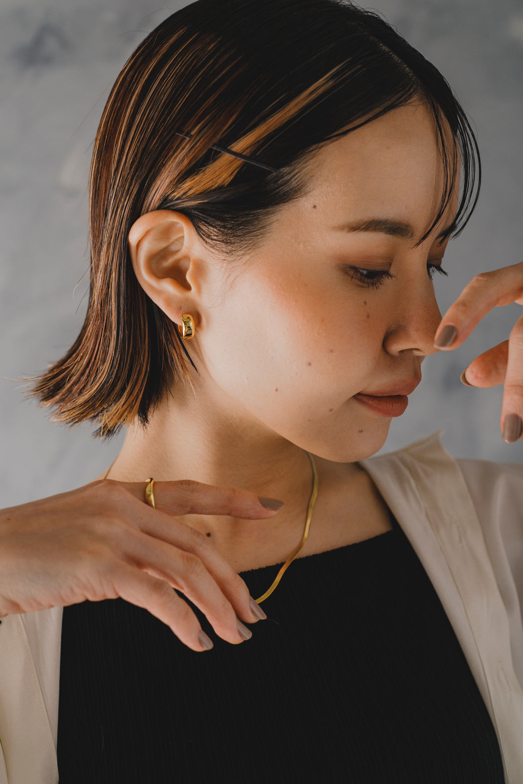 ボリュームフープ シルバーピアス Silver925
