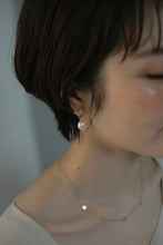 画像をギャラリービューアに読み込む, プレート淡水パール シルバーピアス Silver925

