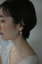 画像をギャラリービューアに読み込む, プレート淡水パール シルバーピアス Silver925
