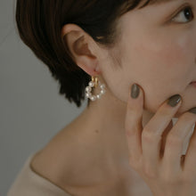 画像をギャラリービューアに読み込む, パールサークル シルバーピアス Silver925
