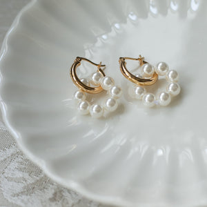 パールサークル シルバーピアス Silver925