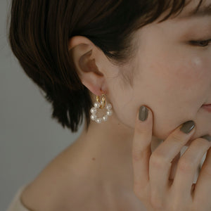 パールサークル シルバーピアス Silver925