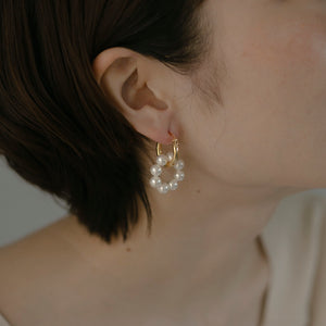 パールサークル シルバーピアス Silver925