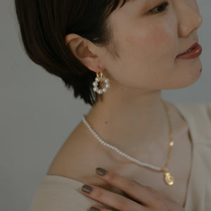 パールサークル シルバーピアス Silver925