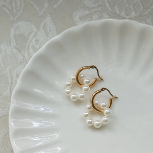 パールサークル シルバーピアス Silver925