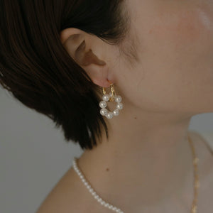 パールサークル シルバーピアス Silver925