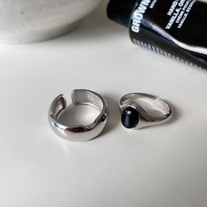 ブラックオニキス シルバーリングセット Silver925