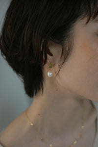 プレート淡水パール シルバーピアス Silver925