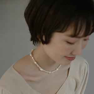 オルタネート淡水パール シルバーチョーカー Silver925