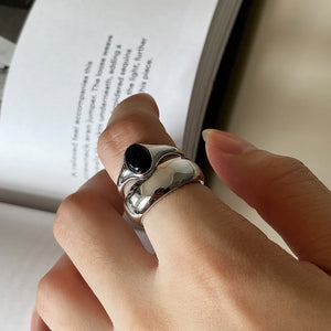 ブラックオニキス シルバーリングセット Silver925
