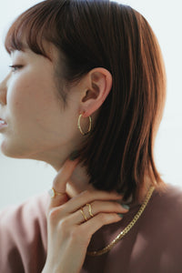 シンプルフローフープ シルバーピアス Silver925