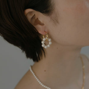 パールサークル シルバーピアス Silver925